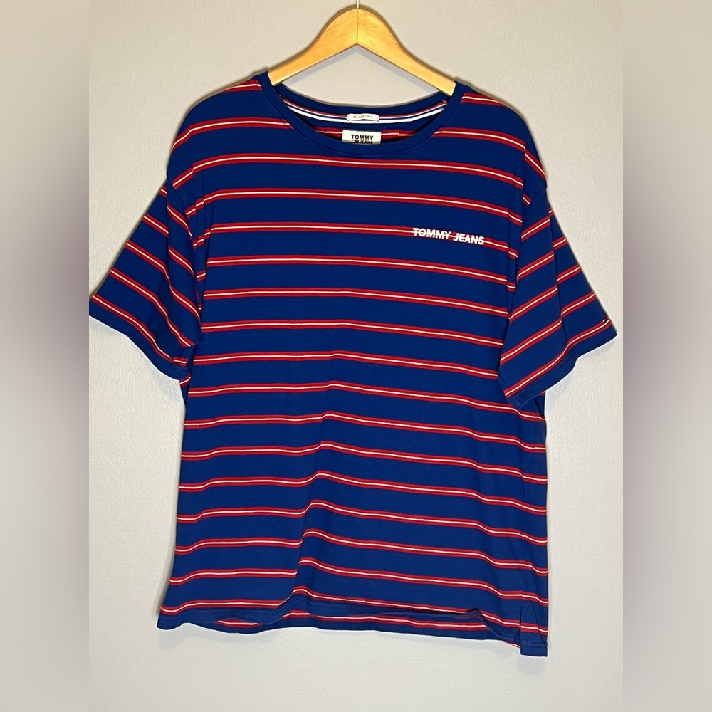 Vintage 90’s Tommy Hilfiger Jeans Striped Tee size XL Relaxed Fit